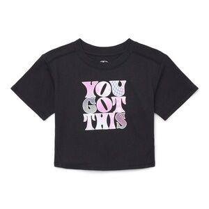 Athletic Works Girls Graphic Tee with Short Sleeves